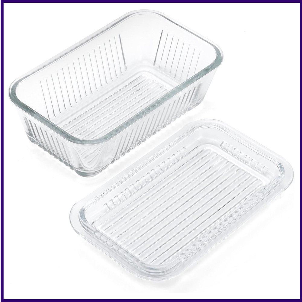 Multi Function Butter Dish, 6-Inch, Clear