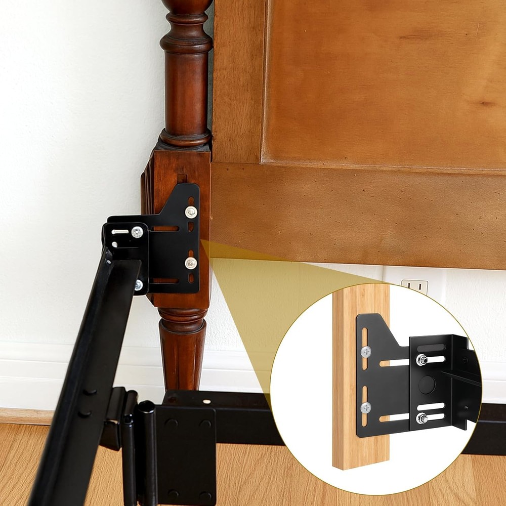 4PCS Bed Frame Brackets Adapter Headboard Extra Heavy Duty Bed Frame Adapter