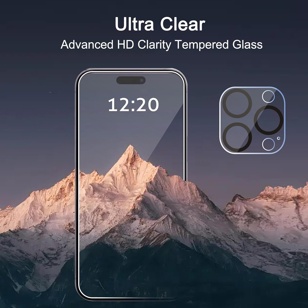 Ailun 3 Pack Screen Protector for Iphone 15 Pro [6.1 Inch] + 3 Pack Camera Lens