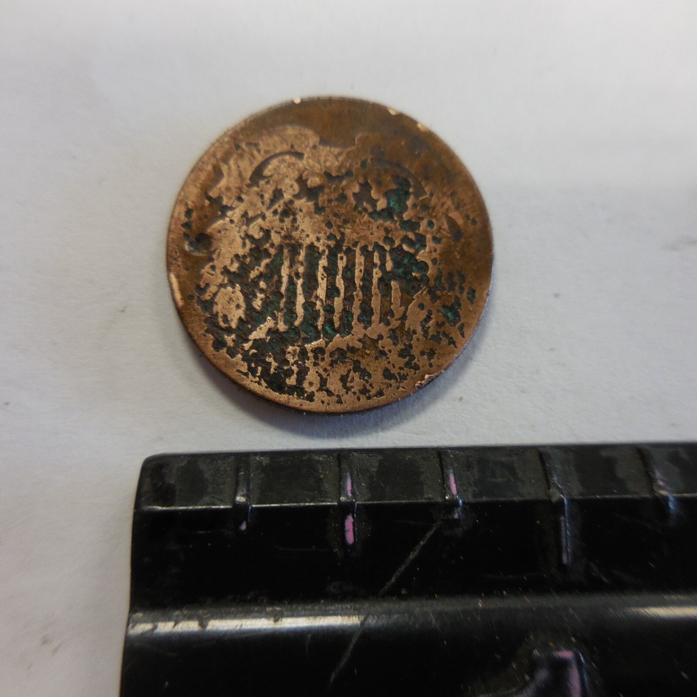 1864 copper U.S. two cent piece. 2c. AG-Good, surface roughness