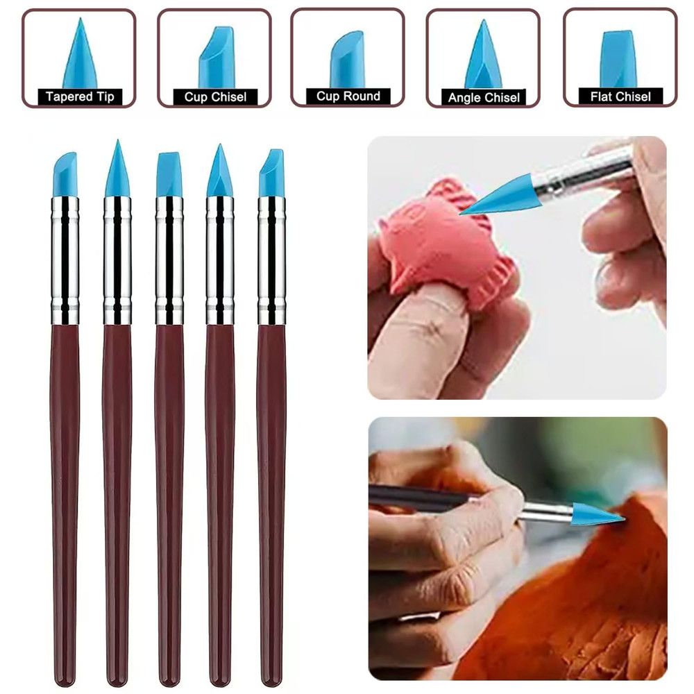 10 Pcs Silicone Clay Sculpting Tools Set, Double-Ended Dotting Tools & Silicone