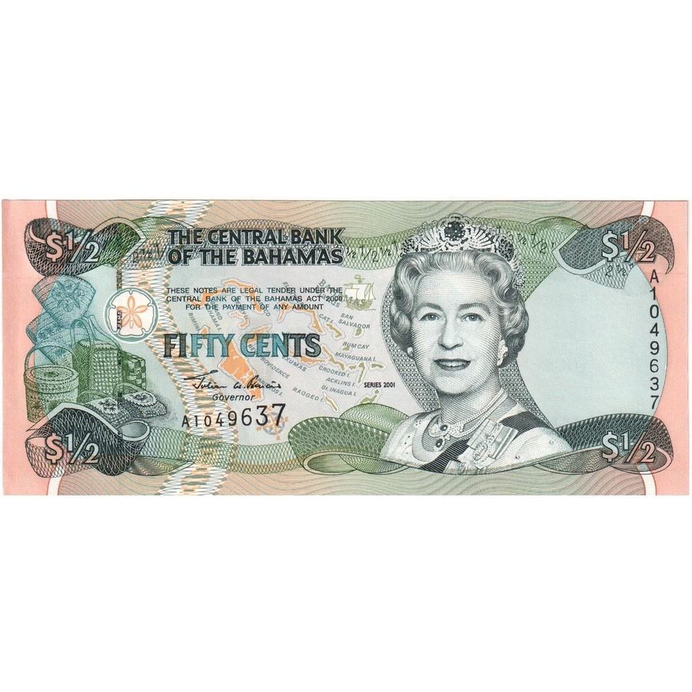 [#233256] Bahamas, 1/2 Dollar, UNC