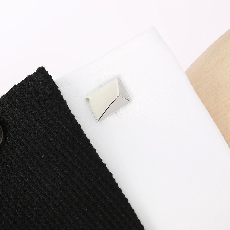 Psc200 Paul Stuart Cufflinks Silver Diamond Cut Rectangle