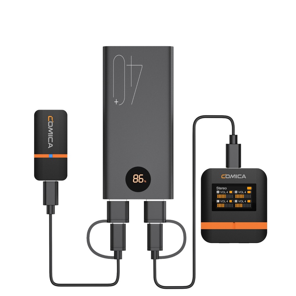 COMICA Vimo Q 4-Channel Wirelss Lavalier Microphone Charging Box 4*Transmitter