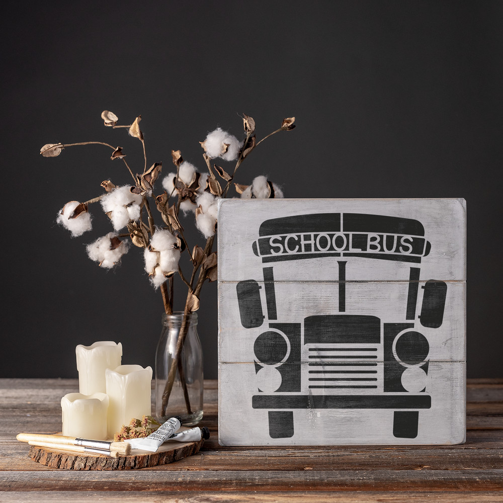 School Bus Stencil - Durable & Reusable Mylar Stencils