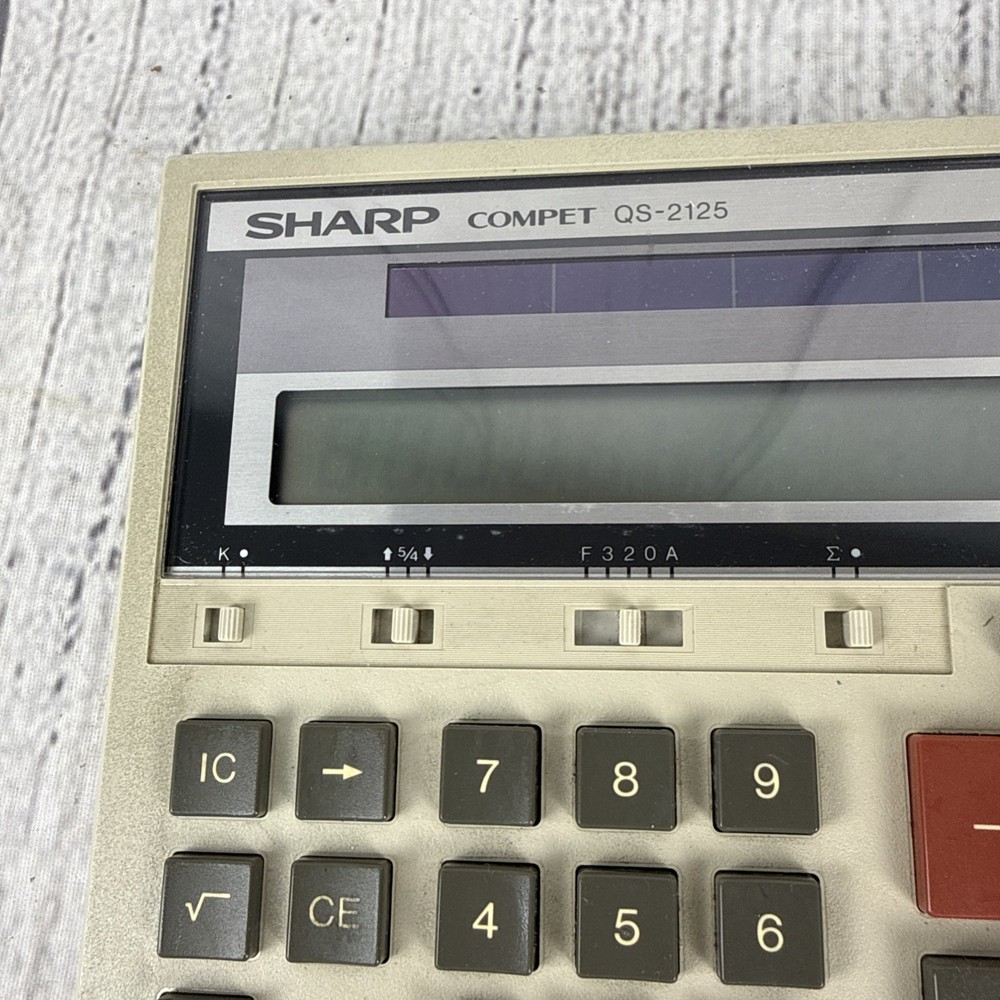 Vintage Sharp Calculator Compet QS-2125 D12 - Tested & Works Great