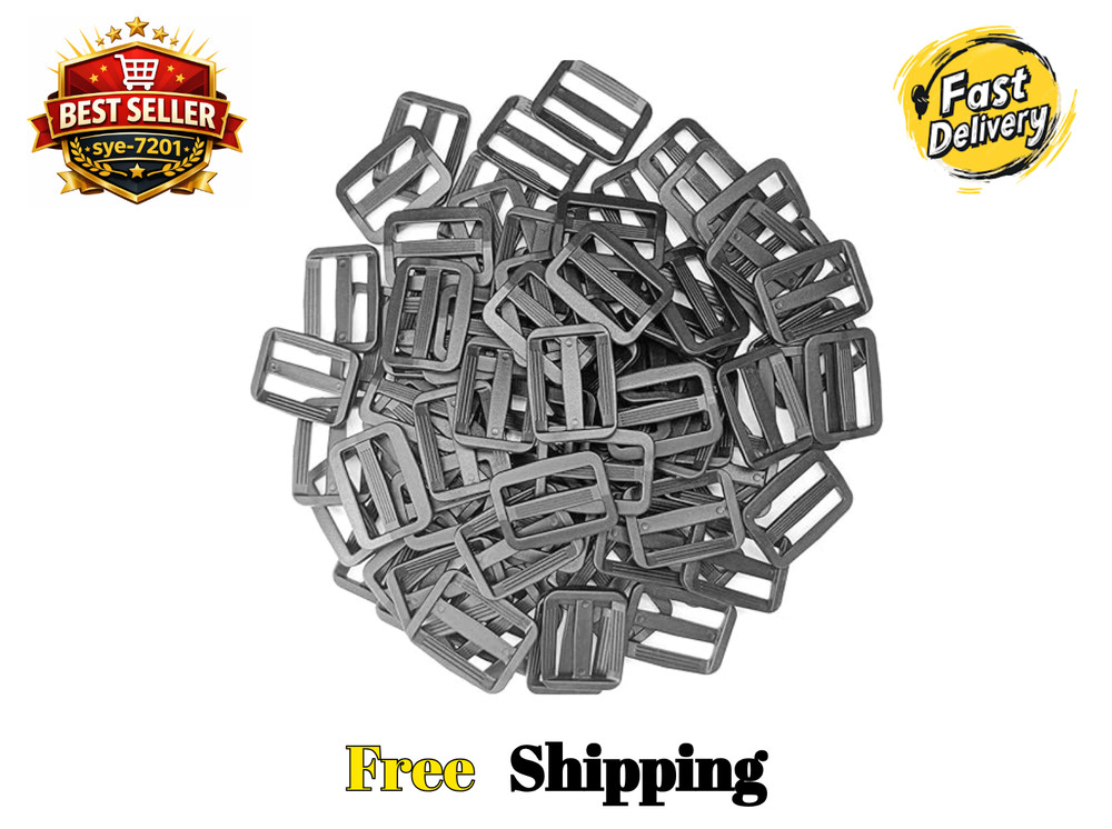 200Pcs 1 Inch Plastic Tri-Glide Slides Buckles,Adjustable Webbing Strap Triglide