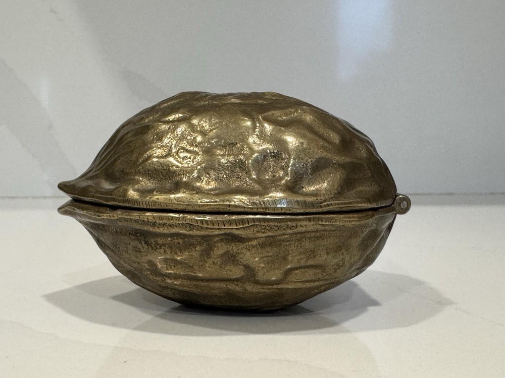 Vintage Interpur Walnut-Shaped Solid Brass Nutcracker