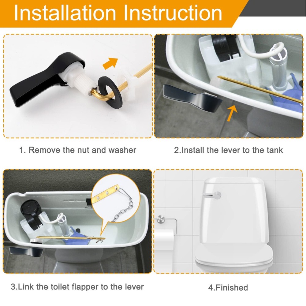 Universal Front Mount Toilet Handle Tank Flush Lever Replacement Handle Toilets