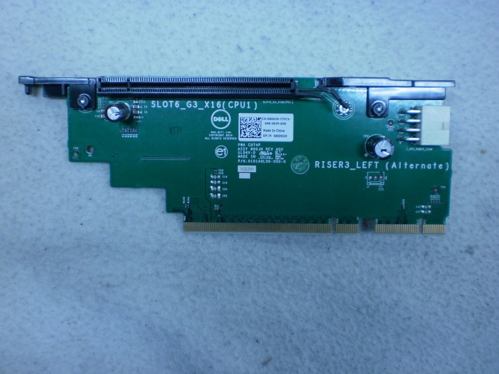 DELL server parts, RISER3 LEFT 800JH CARD GPU, riser2 center card, Riser 1 Right