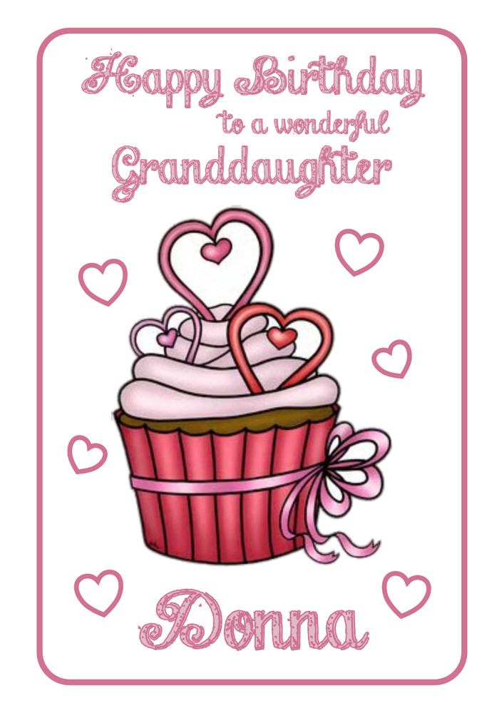 Cup Cake Personalised A5 Birthday Card - Any Age Relation Name