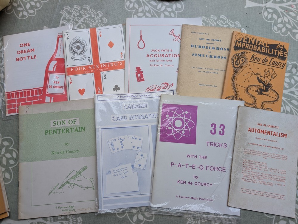 Ken de Courcey Magic Book Bundle - card magic, mental magic, etc. - some signed