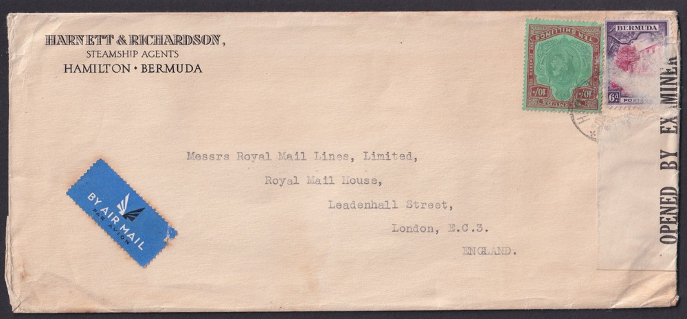 BERMUDA: (15248) CENSOR/KG6 10/-/CANCEL/COVER