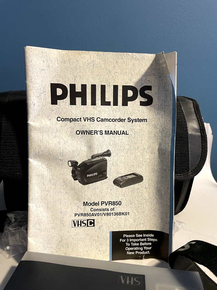 Vintage Philips VHS Camcorder PVR850 UNTESTED