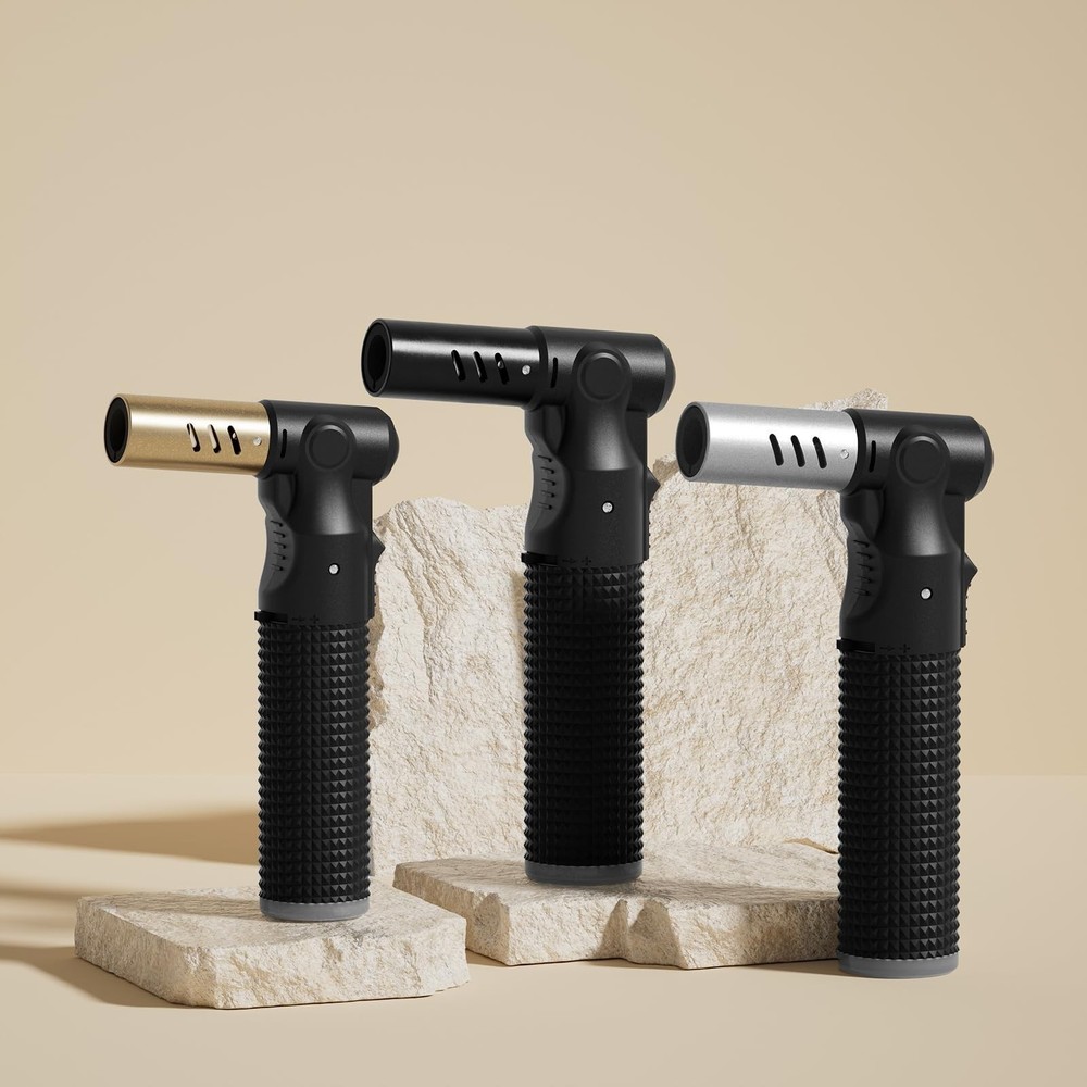 2 Pack Refillable Butane Torch Lighter with Adjustable Jet Flame, P... Fast Ship