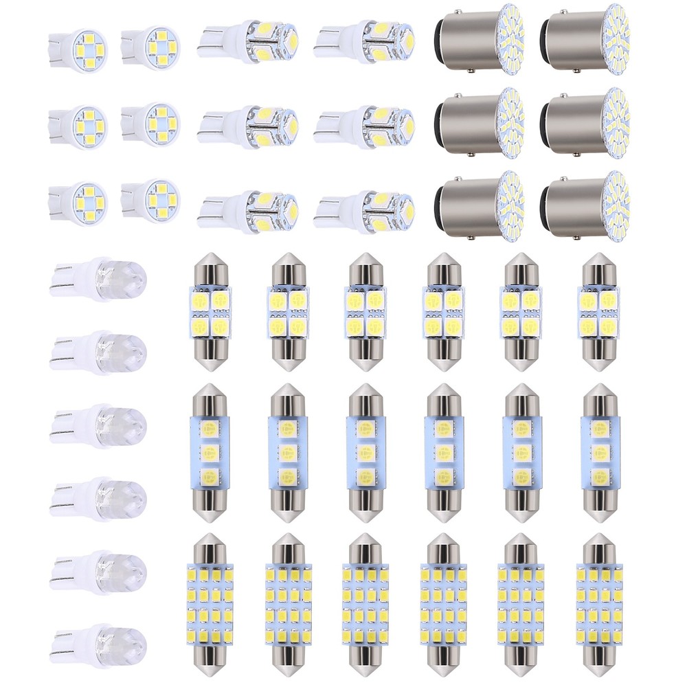 42PCS Car Interior Combo LED Map Dome Door Trunk License Plate Light Bulbs White