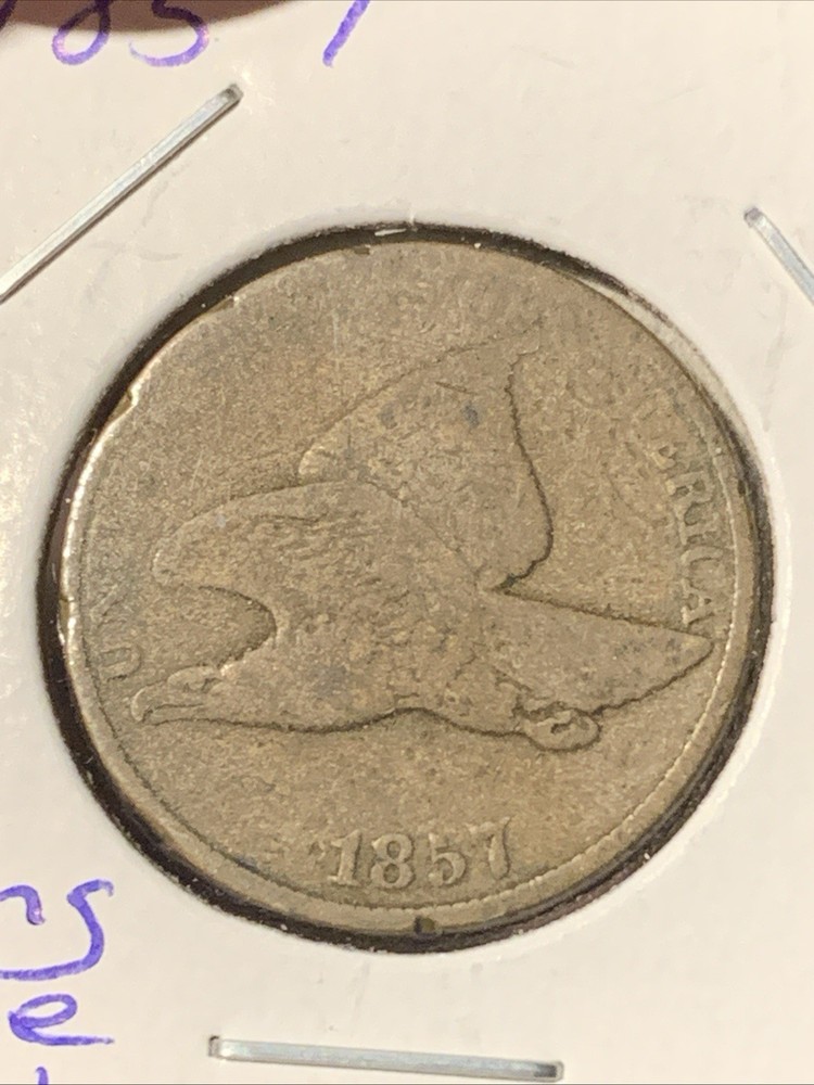 1857 Flying Eagle Cent - Scarce Semi-key Better Date