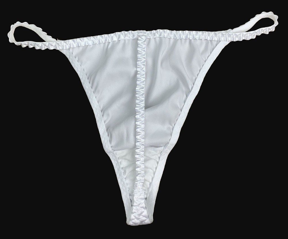 Satin T-String Thong White XL/8