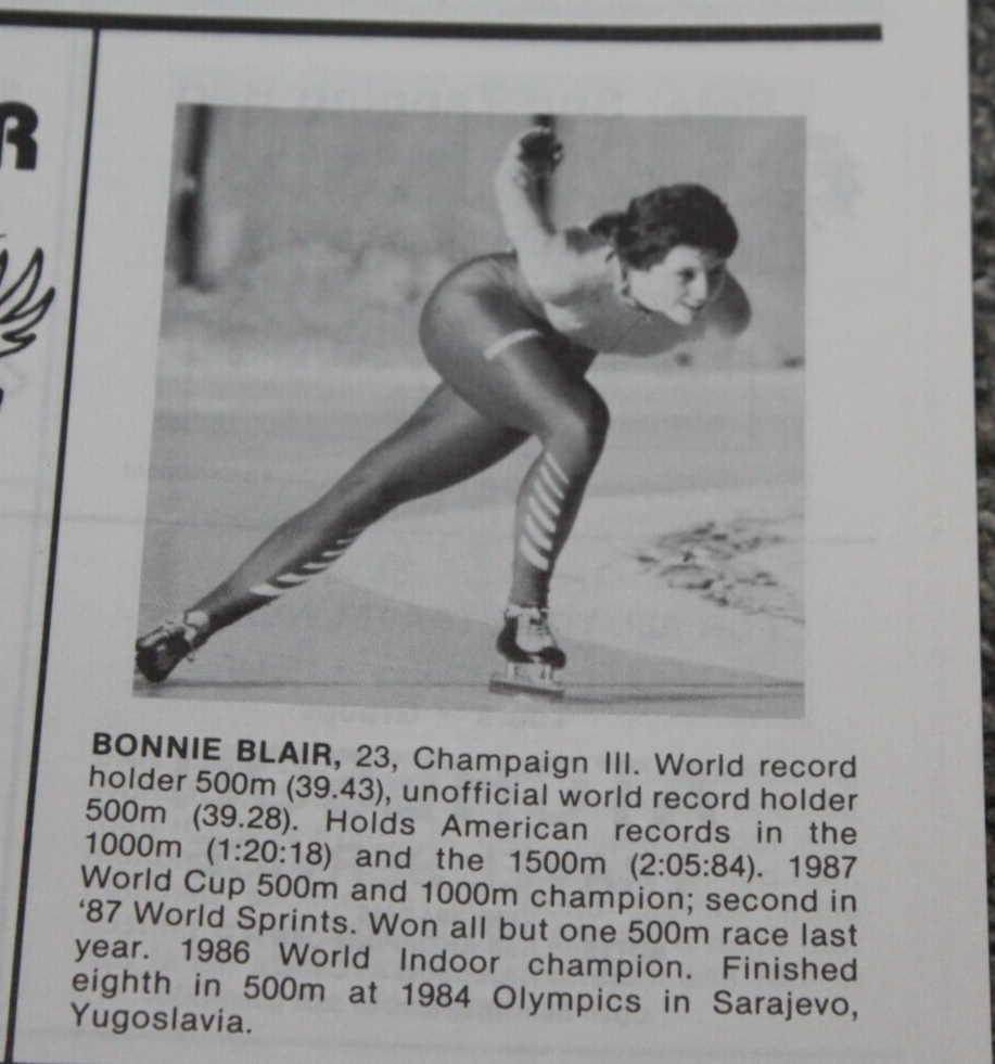 1987 WORLD CUP SPEED SKATING HIGH ALTITUDE PROGRAM, Butte, MT, B.Blair, D Jansen