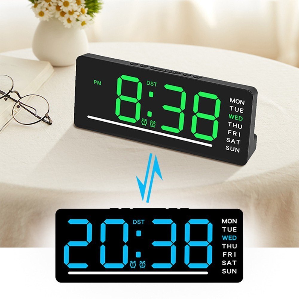 Stylish Digital Wall Clock with Large LED Display for Various Environments
