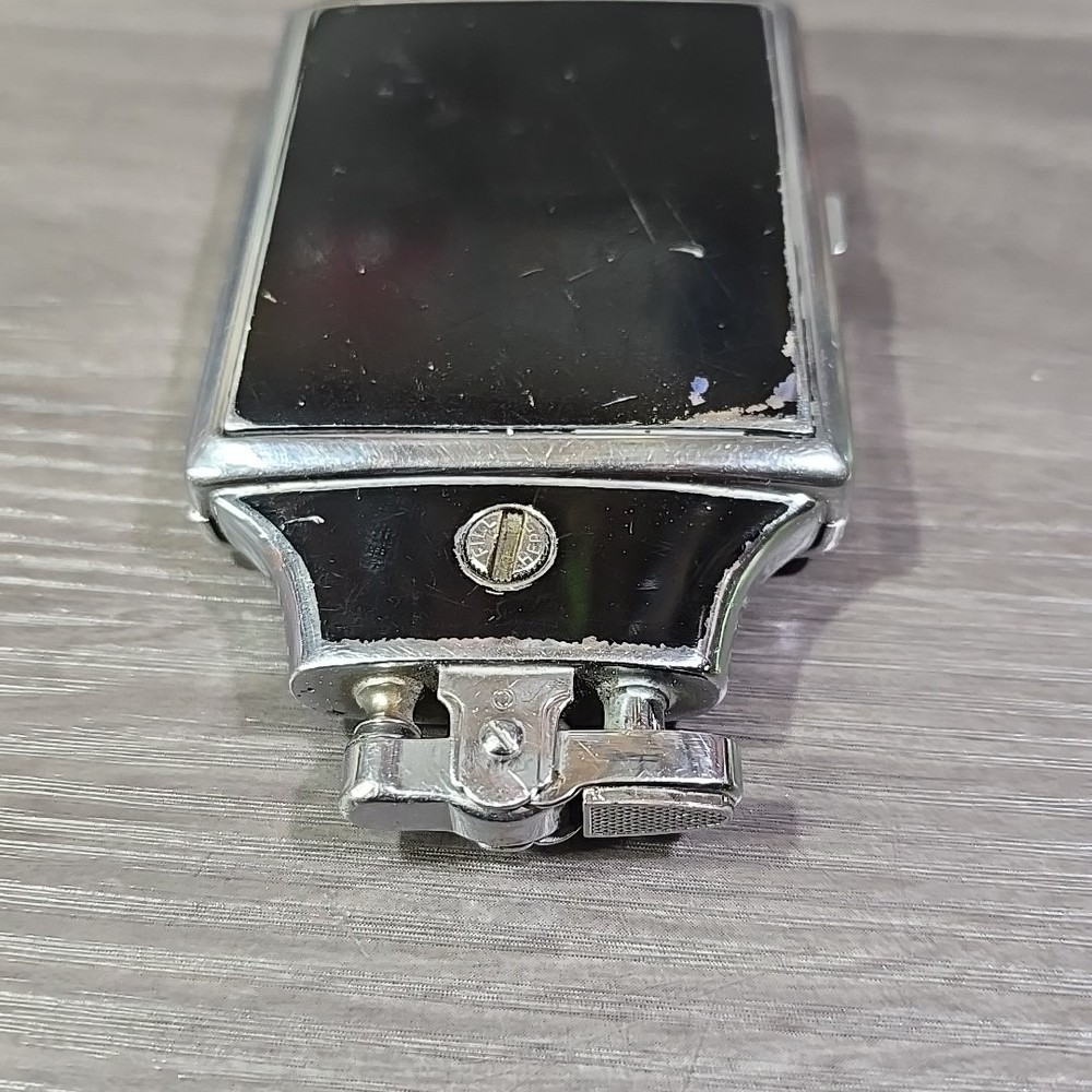 VINTAGE 1940s ART DECO RONSON MASTERCASE LIGHTER & CIGARETTE CASE BLACK Untested