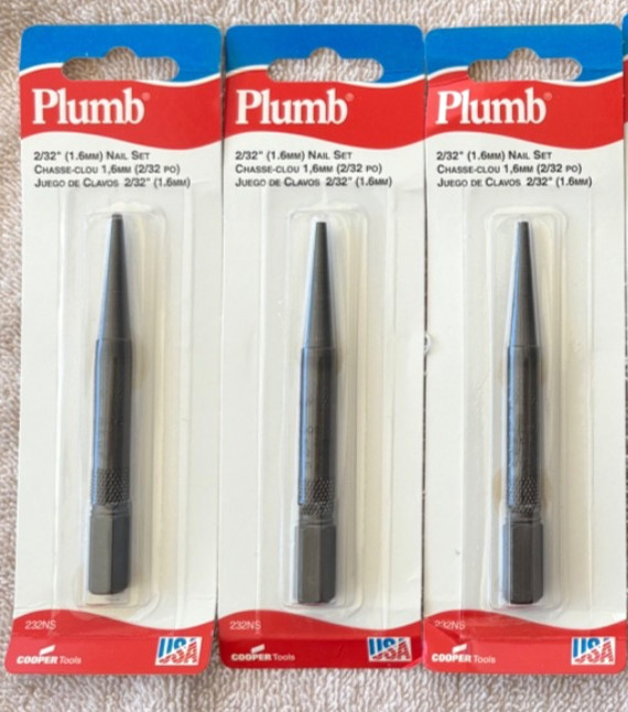 3 PIECES Plumb Nail Punch Set