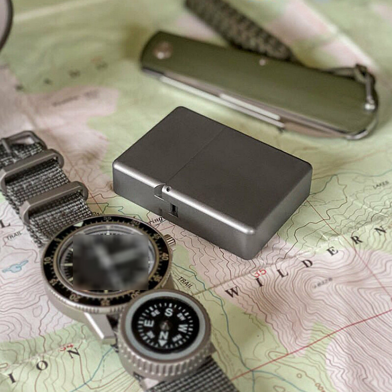 EDC Titanium Alloy Square Box Large Hinge Thick Shell Windproof Portable Tools