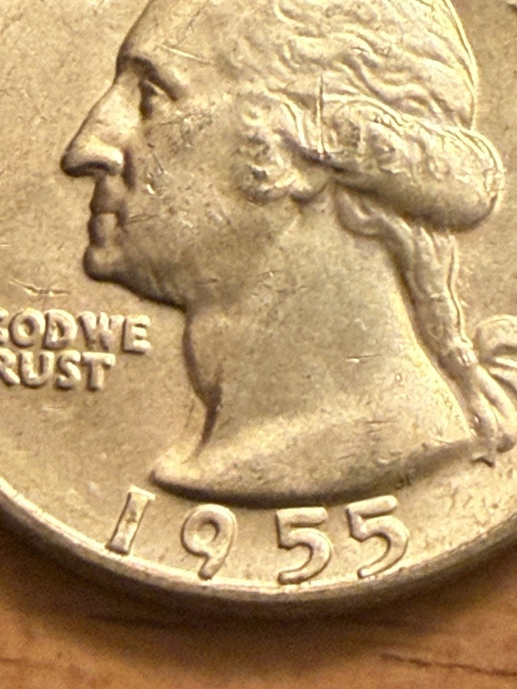 1955-D Silver Washington Quarter Error D Reverse 90% Silver