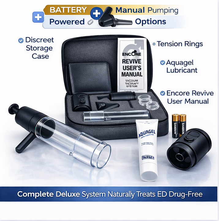 Encore Deluxe Battery/Manual Powered Vacuum Pump  ED Erectile Dysfunction Pump