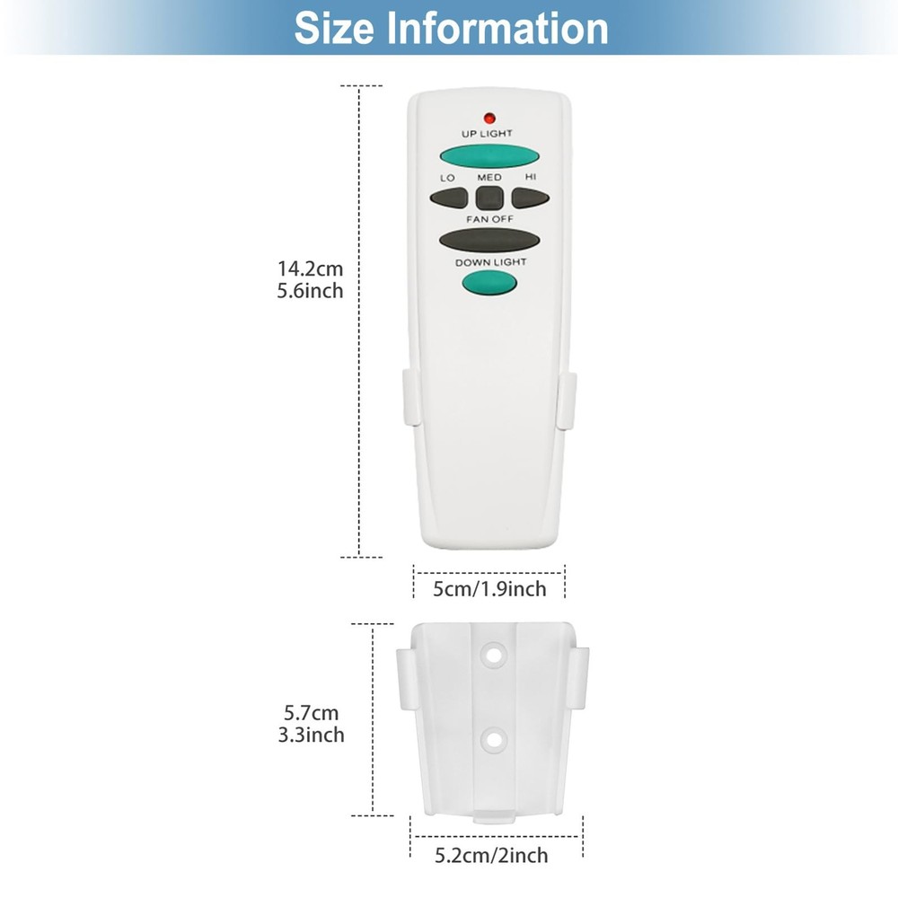 Hampton Bay Ceiling Fan Remote UC7078T with Up and Down Light Replacement UC7...