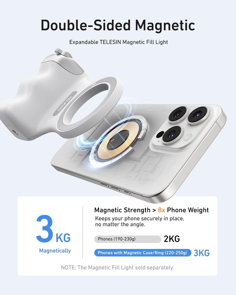 Fun Shot Magnetic Phone Camera DSLR Style Shutter Grip for Iphone & Android