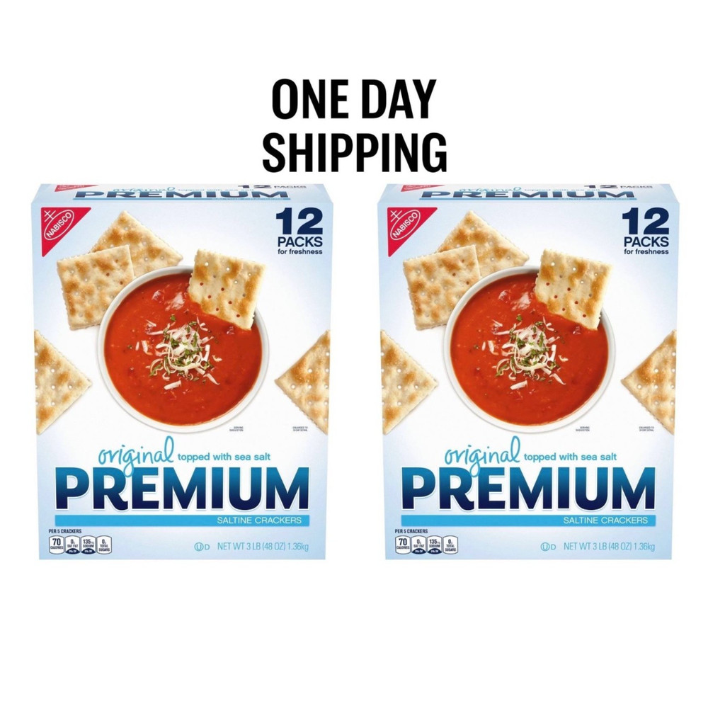 Premium Original Saltine Crackers 4 oz 12 Pack 2 Pack Snack Boxes
