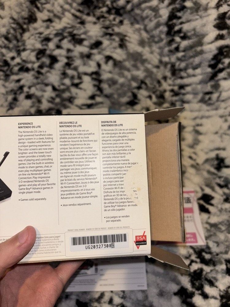 Nintendo DS Lite Handheld System Console Black (Excellent) Accessory Complete