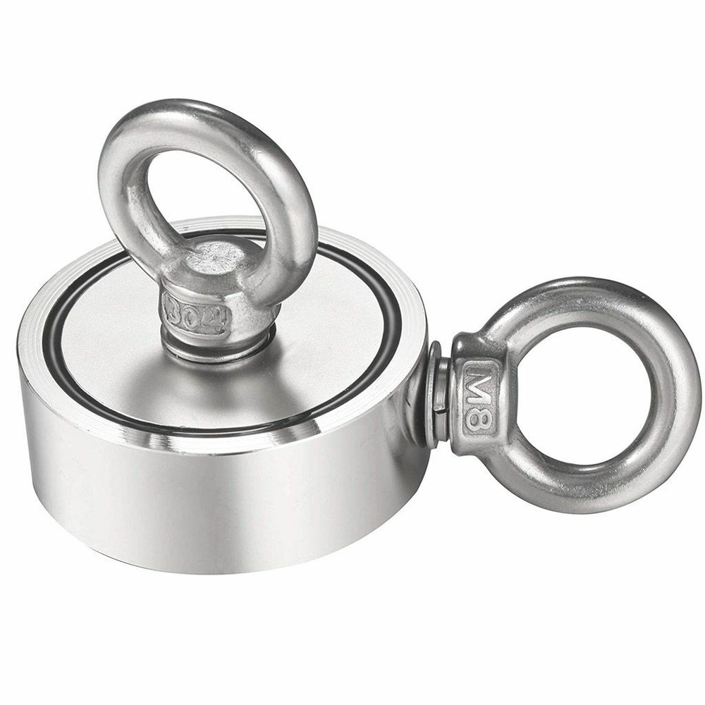 Fishing Magnet Neodymium Super Pull Force Hook Retrieving Treasure Hunt +/ Rope