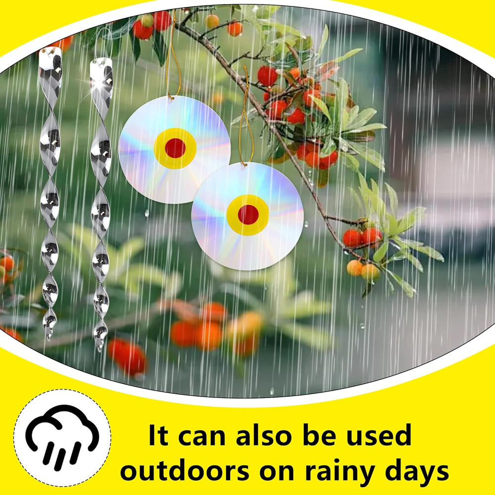 Bird Repellent Set - Includes 2 Reflective Pinwheels, 2 Butterfly Wind Spinners,