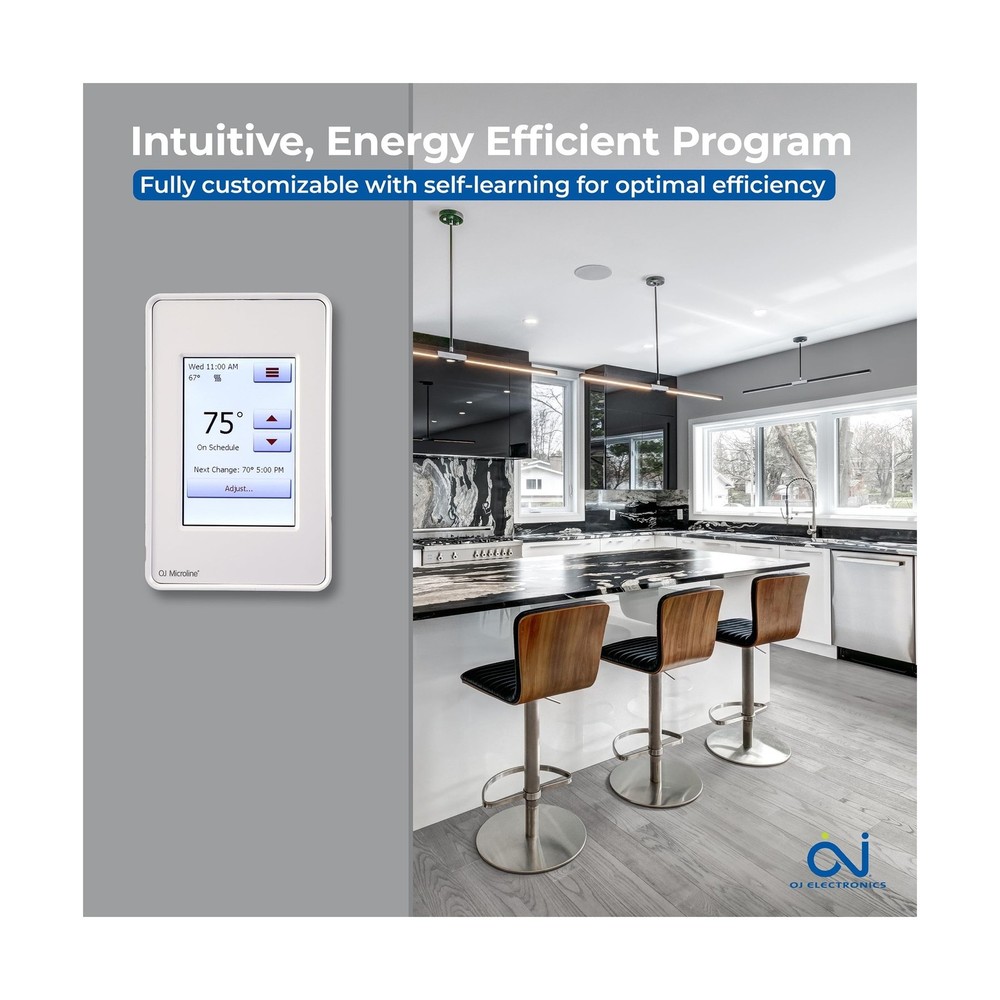 OJ Microline UDG4 Touchscreen Programmable Heated Floor Thermostat w/Class A ...