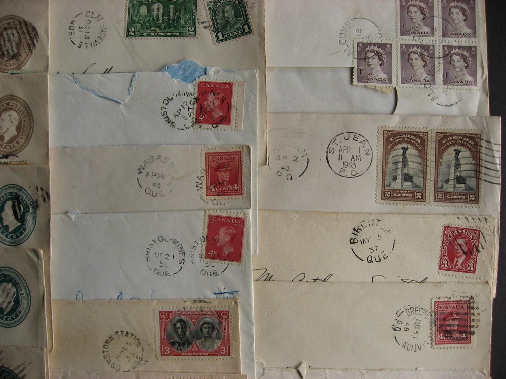 Canada 24 QC split ring cancels on cover 4 covers opened on 3 sides