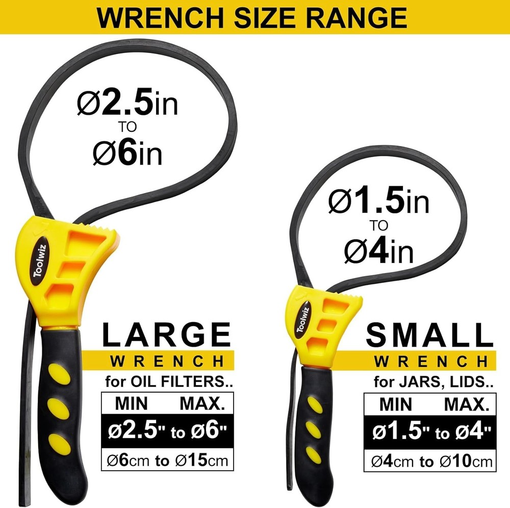 Heavy Duty Rubber Strap Wrench Set - Safe for Plumbing Tasks & DIY Projects
