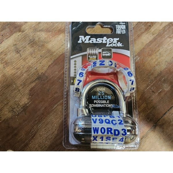 White Master Lock 1534D Word Combination Padlock