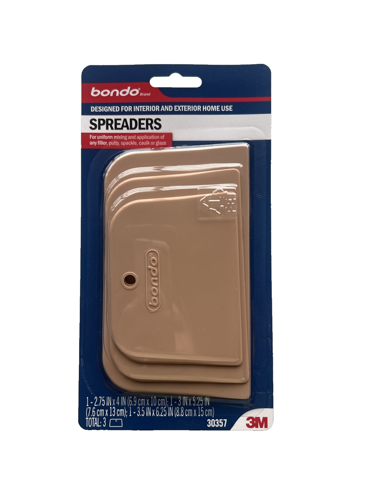 Bondo Plastic Spreaders, 3 Different Sizes, Makes Body Filler 3 Pack
