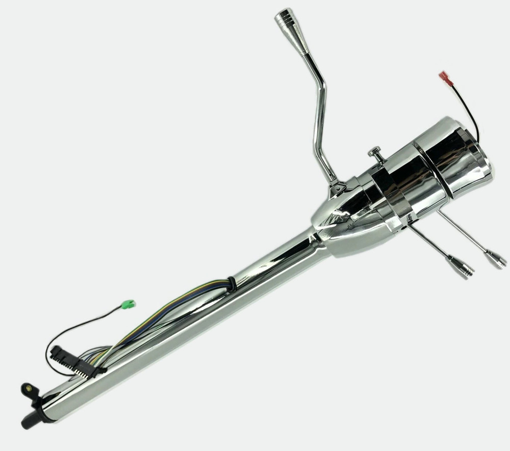 30" Auto Column Shift Tilt Steering Column Indicator W/ Wheel Adapter Chrome