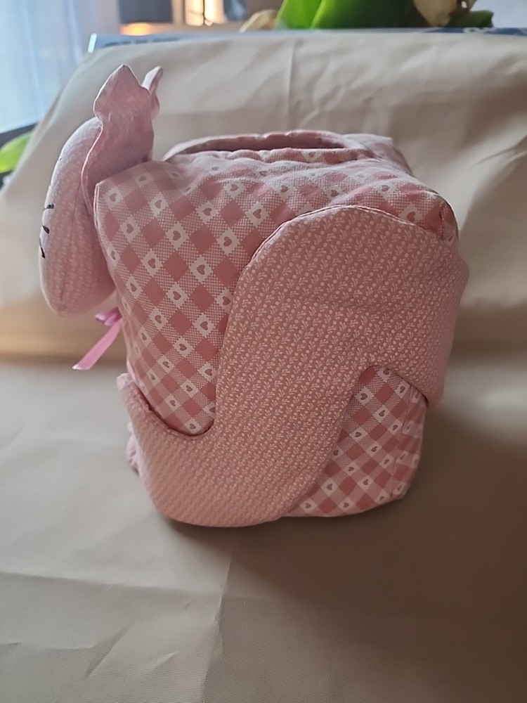 Hand Made Quilted Cat Tissue Box Cover Pink