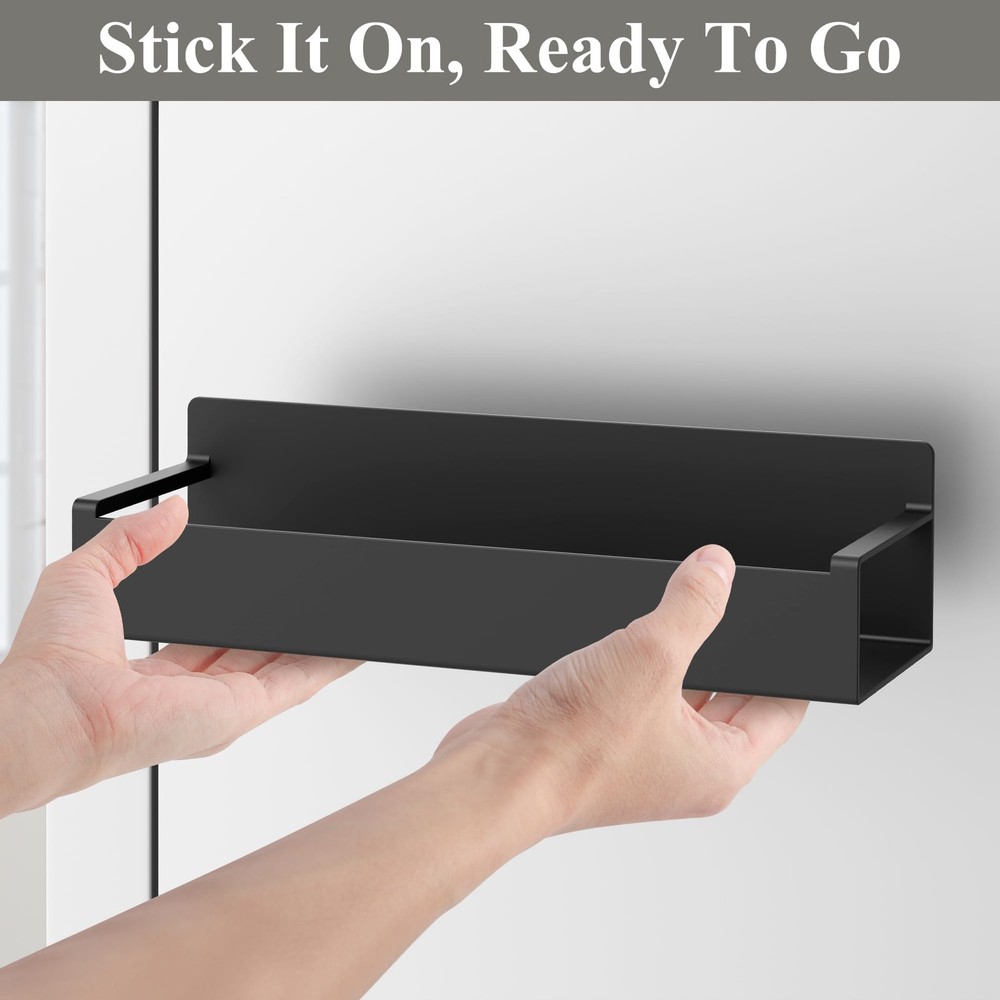HuggieGems 4 Pack Magnetic Spice Rack Organizer for 4 Pack, Black