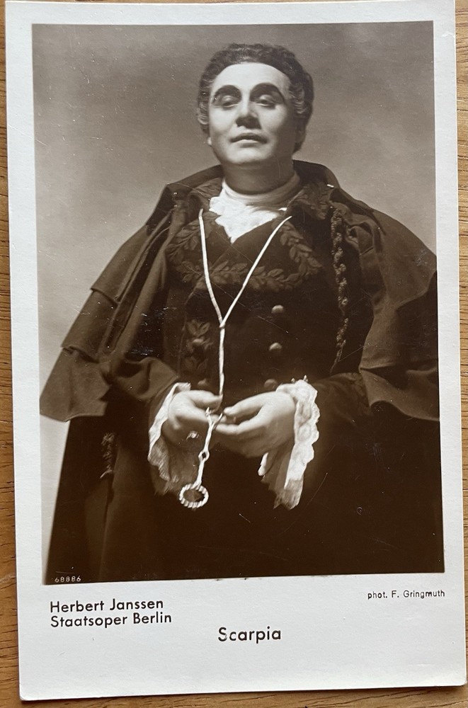 German Opera Baritone Herbert Janssen Autograph