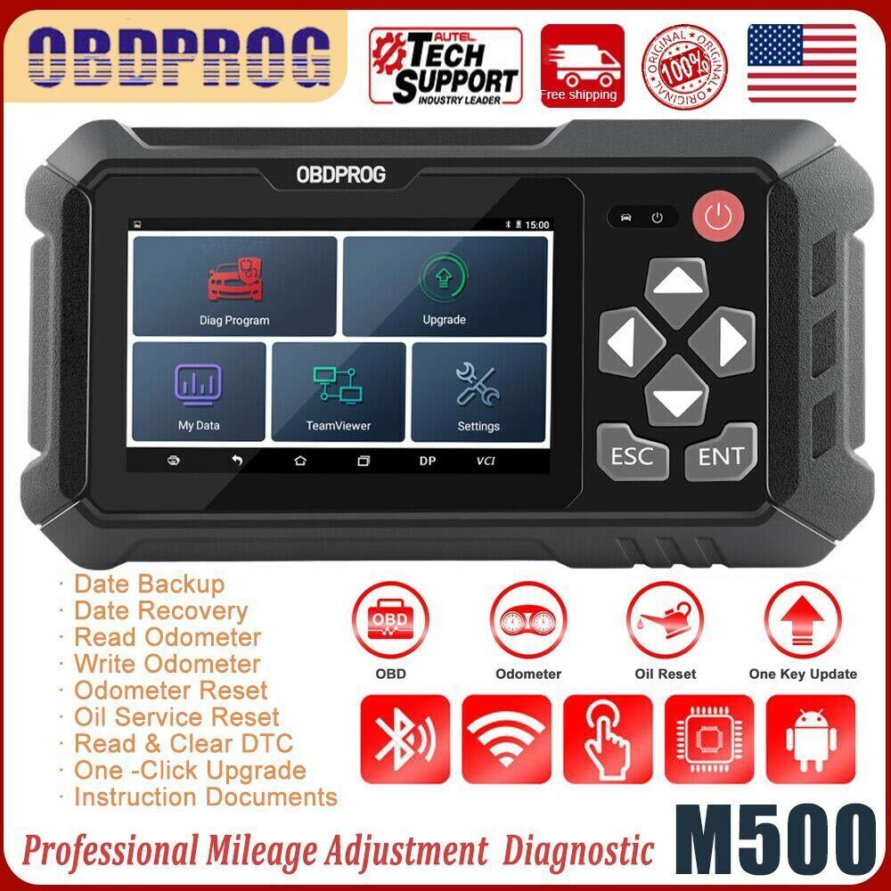 OBDPROG M500 Mileage Odometer Correction Diagnostic Oil Reset Tool Code Reader