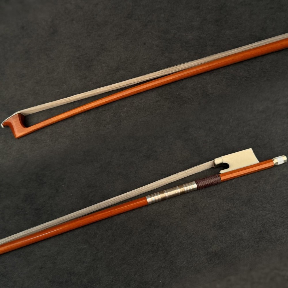 D. Peccatte Copy Master Pernambuco Violin Bow 4/4 White Frog Nickle Stiff Light