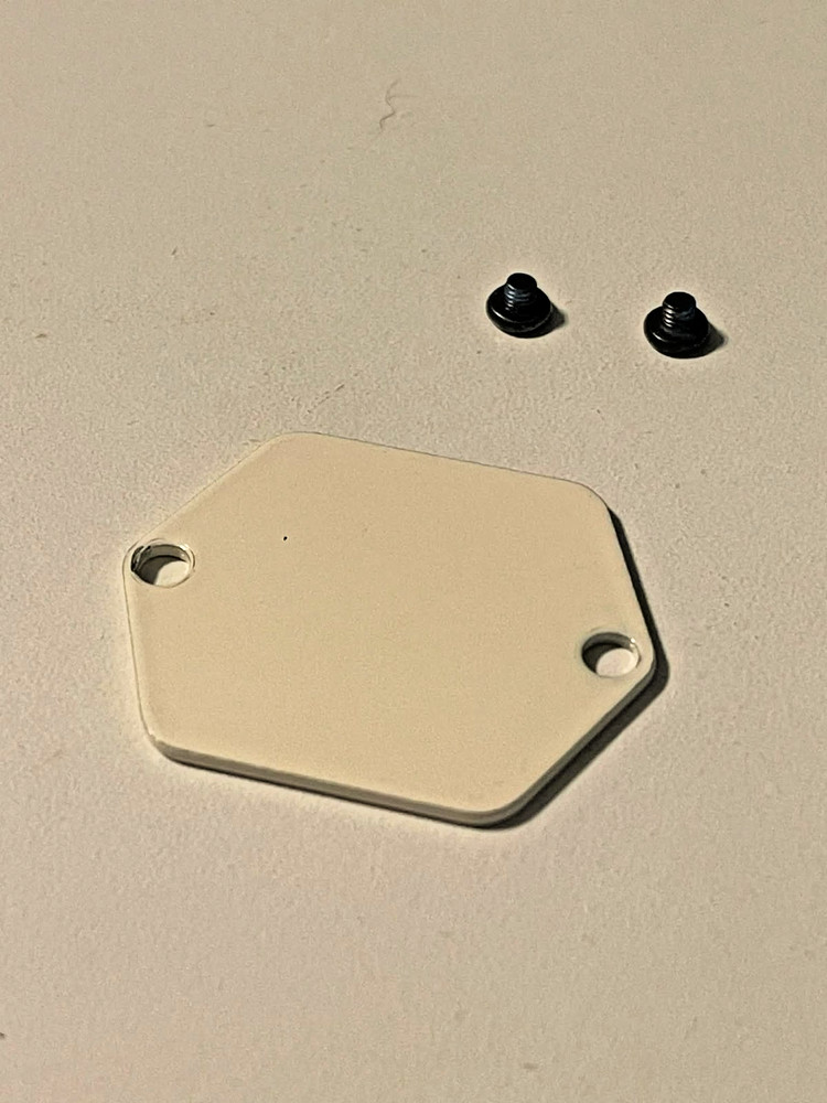Temple Audio Side Plate with Hardware (White, Small)