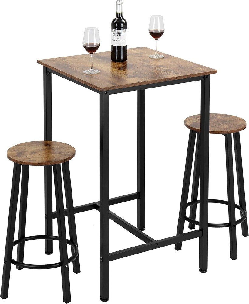 Bar Table Set 23.6" Pub Table High Top Table Square Bar Height Table Bar Table