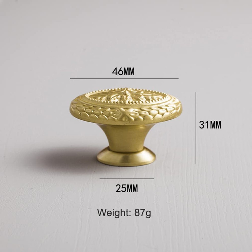 Brass Cabinet Knobs Antique Drawer Knobs, Copper Oval Handles Knobs for Kitch...