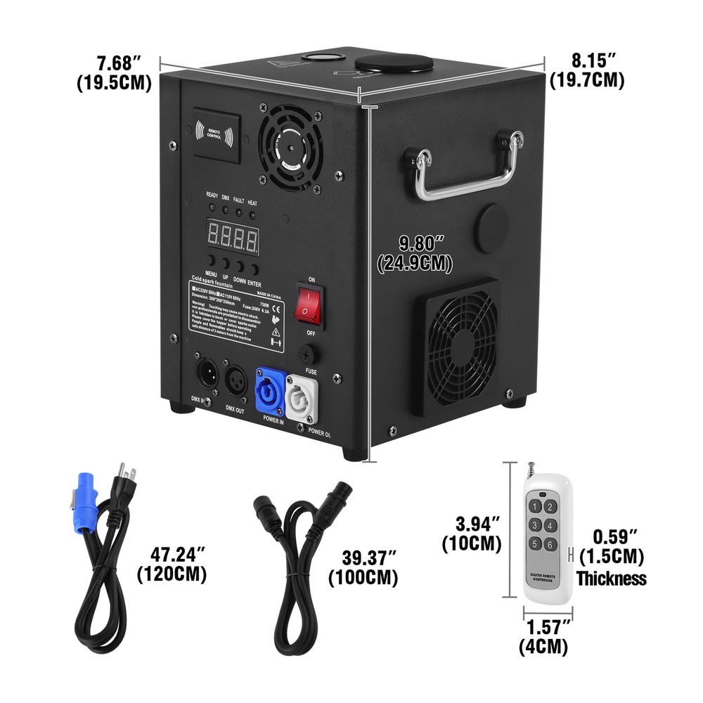 750W Cold Spark Machine DMX Firework Stage Effect DJ Disco Event